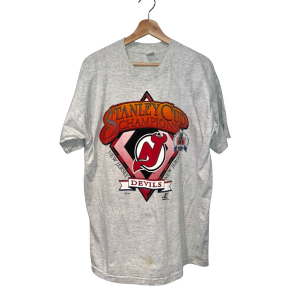New Jersey Devils Logo Athletic NHL Stanley Cup Champions Sz. XL Vintage 1995 - Picture 7 of 7